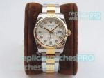 DJ Factory Replica Rolex Datejust Two Tone Watch Silver Micro Dial